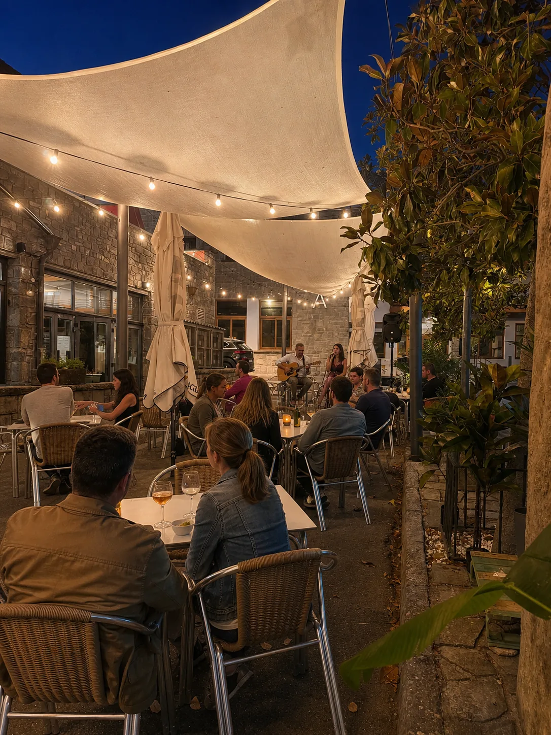 Pequeño concierto acústico en la terraza